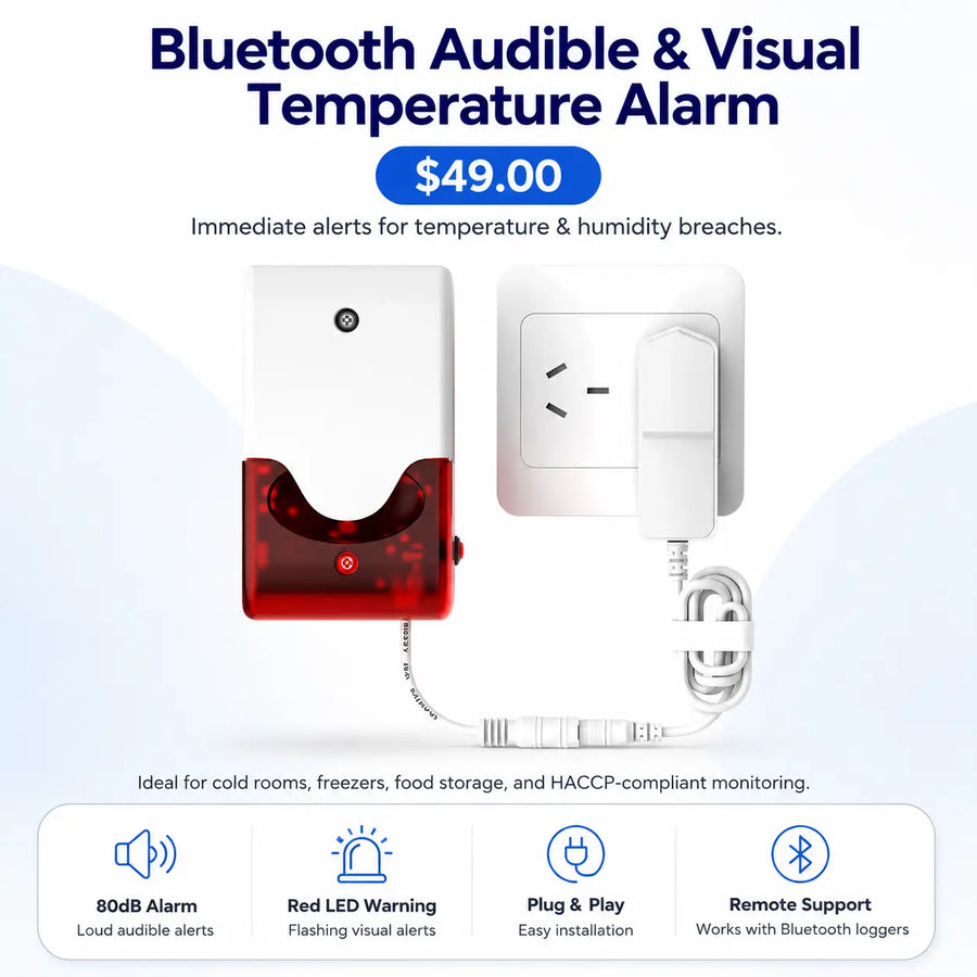 Bluetooth Audible & Visual Temperature Alarm