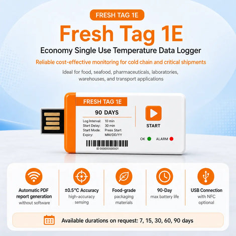 Cool IQ | Freshliance Fresh Tag Economy Single-Use USB Temperature Data Logger
